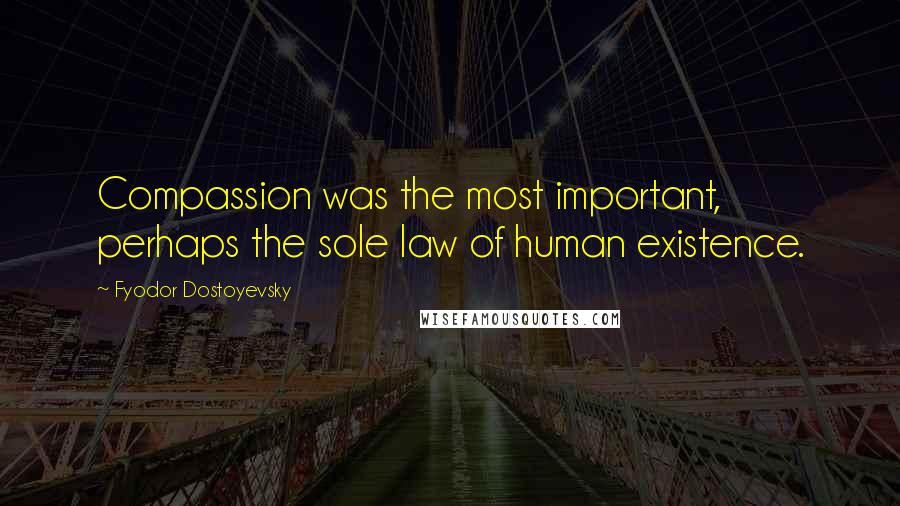 Fyodor Dostoyevsky Quotes: Compassion was the most important, perhaps the sole law of human existence.