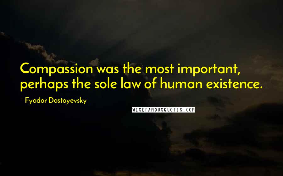 Fyodor Dostoyevsky Quotes: Compassion was the most important, perhaps the sole law of human existence.