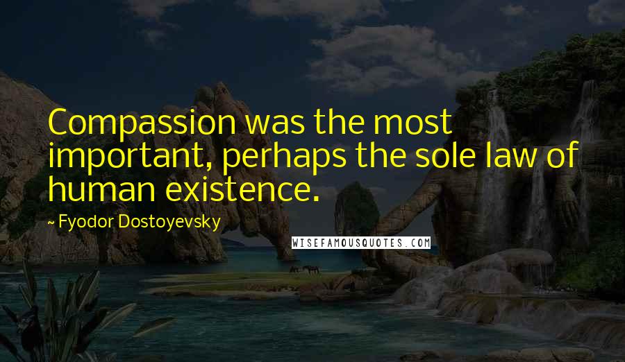 Fyodor Dostoyevsky Quotes: Compassion was the most important, perhaps the sole law of human existence.