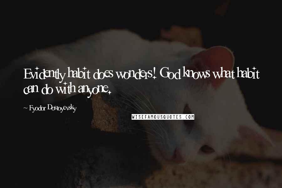 Fyodor Dostoyevsky Quotes: Evidently habit does wonders! God knows what habit can do with anyone.