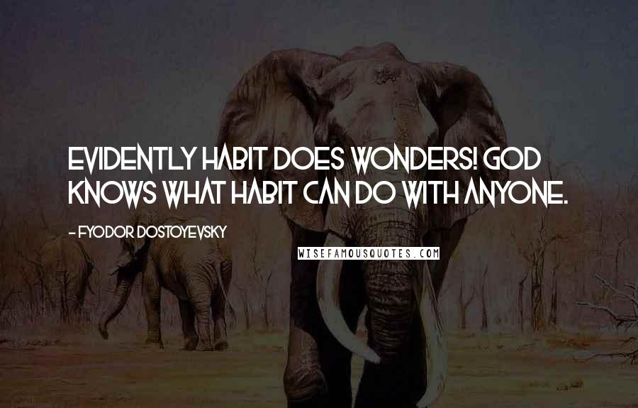 Fyodor Dostoyevsky Quotes: Evidently habit does wonders! God knows what habit can do with anyone.