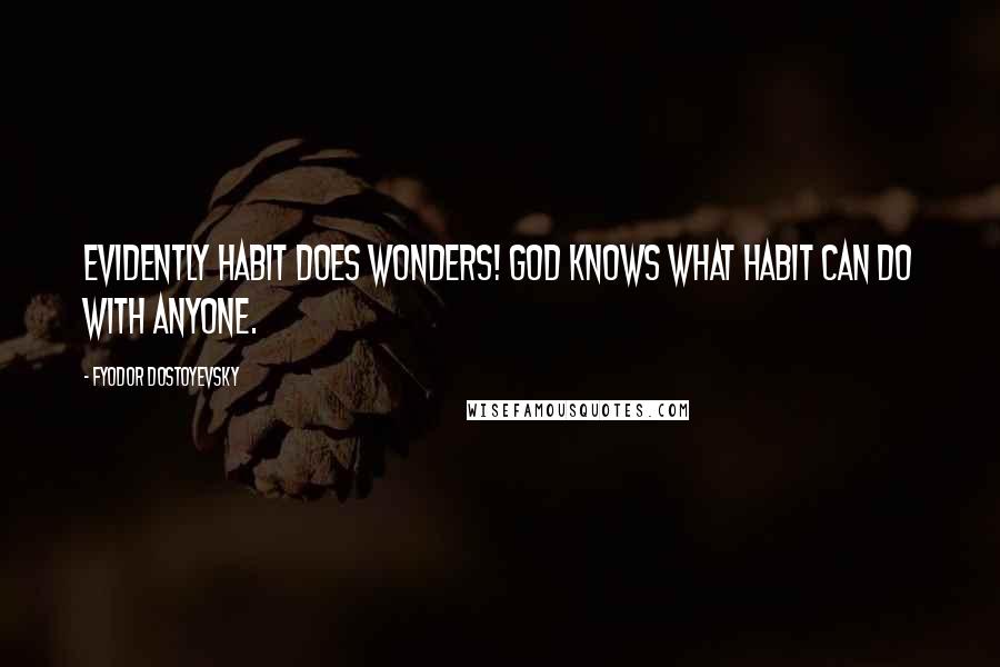 Fyodor Dostoyevsky Quotes: Evidently habit does wonders! God knows what habit can do with anyone.