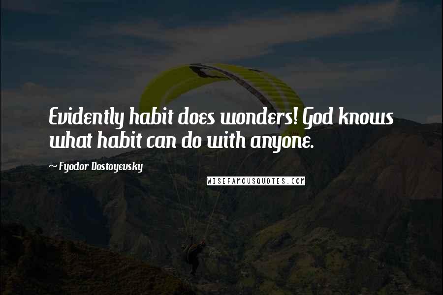 Fyodor Dostoyevsky Quotes: Evidently habit does wonders! God knows what habit can do with anyone.