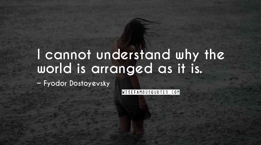 Fyodor Dostoyevsky Quotes: I cannot understand why the world is arranged as it is.