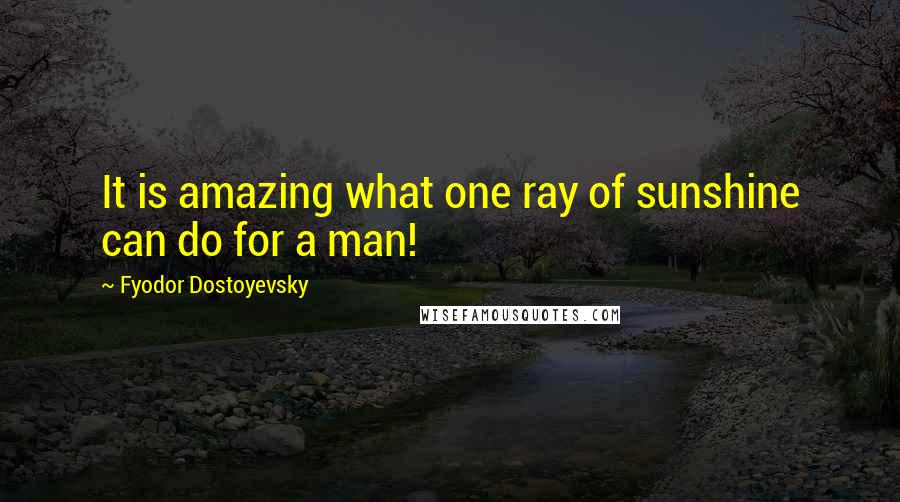 Fyodor Dostoyevsky Quotes: It is amazing what one ray of sunshine can do for a man!