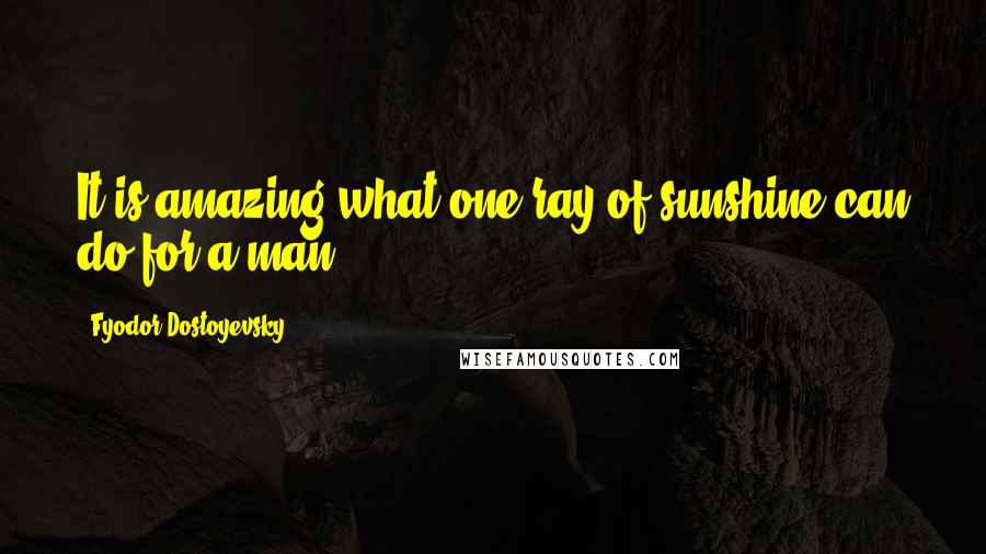 Fyodor Dostoyevsky Quotes: It is amazing what one ray of sunshine can do for a man!