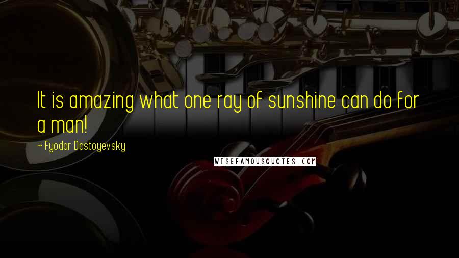 Fyodor Dostoyevsky Quotes: It is amazing what one ray of sunshine can do for a man!