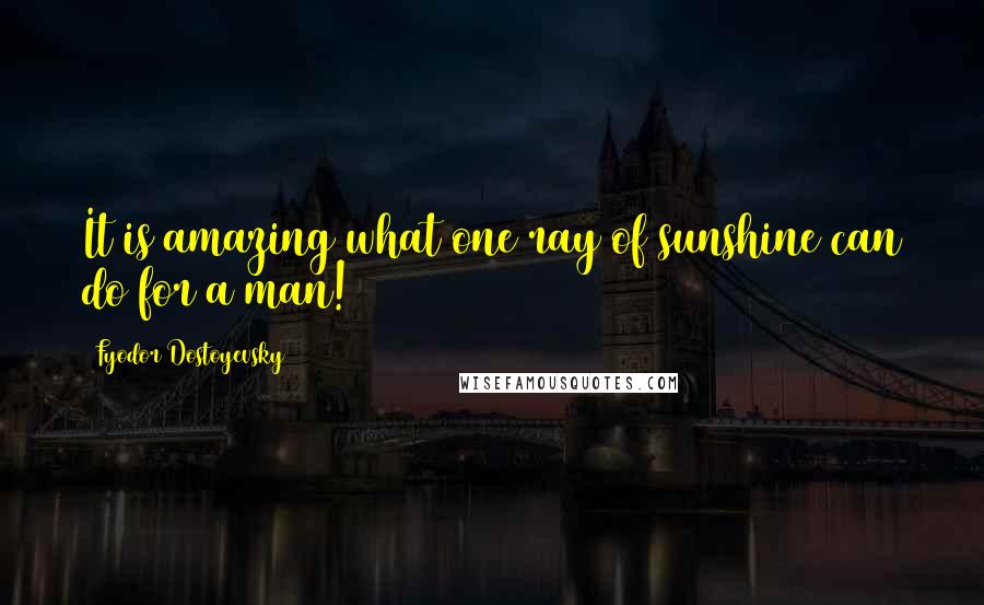 Fyodor Dostoyevsky Quotes: It is amazing what one ray of sunshine can do for a man!