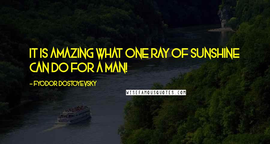 Fyodor Dostoyevsky Quotes: It is amazing what one ray of sunshine can do for a man!