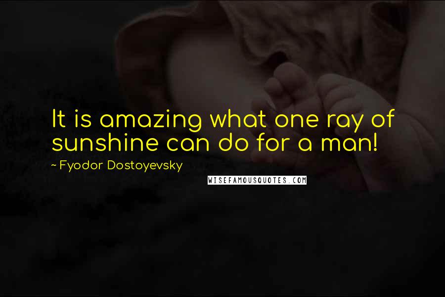 Fyodor Dostoyevsky Quotes: It is amazing what one ray of sunshine can do for a man!