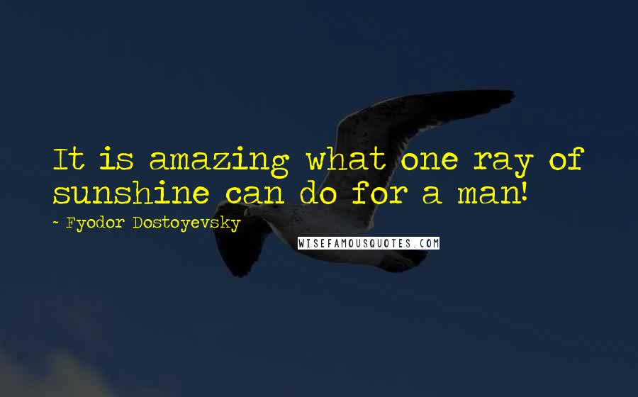 Fyodor Dostoyevsky Quotes: It is amazing what one ray of sunshine can do for a man!