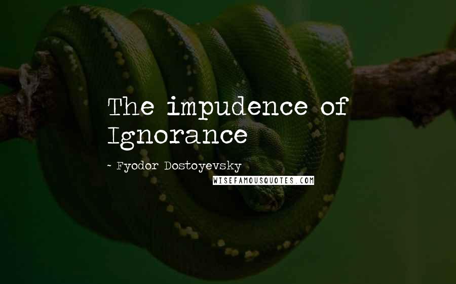 Fyodor Dostoyevsky Quotes: The impudence of Ignorance