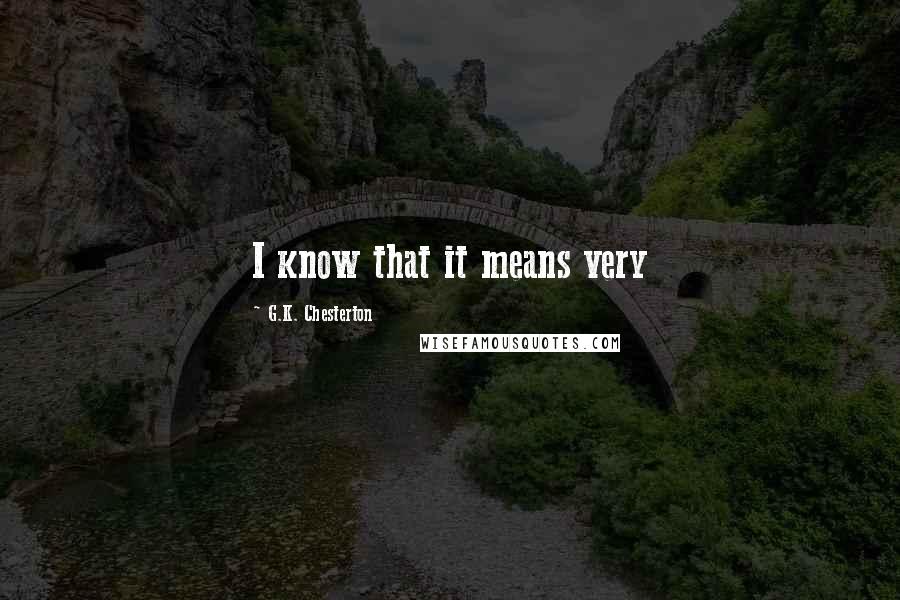 G.K. Chesterton Quotes: I know that it means very