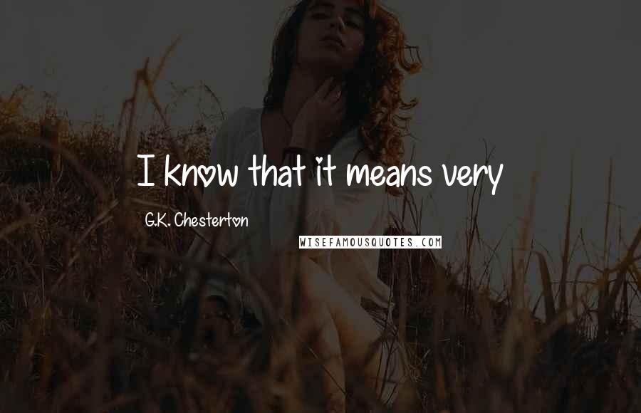 G.K. Chesterton Quotes: I know that it means very