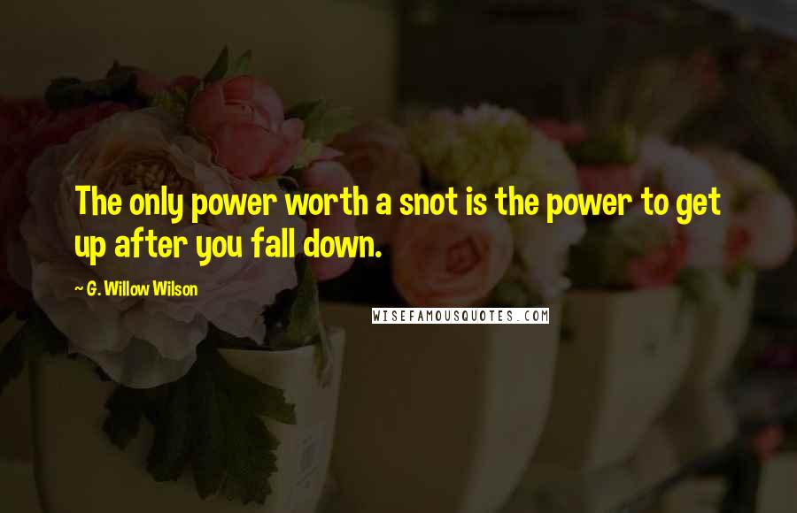 G. Willow Wilson Quotes: The only power worth a snot is the power to get up after you fall down.