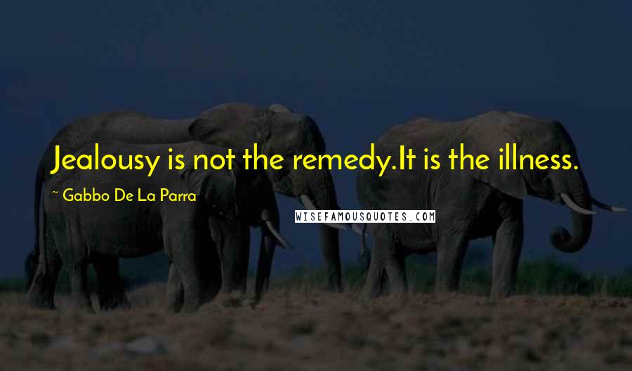 Gabbo De La Parra Quotes: Jealousy is not the remedy.It is the illness.