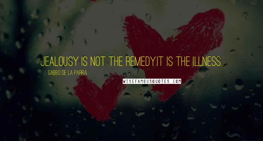 Gabbo De La Parra Quotes: Jealousy is not the remedy.It is the illness.