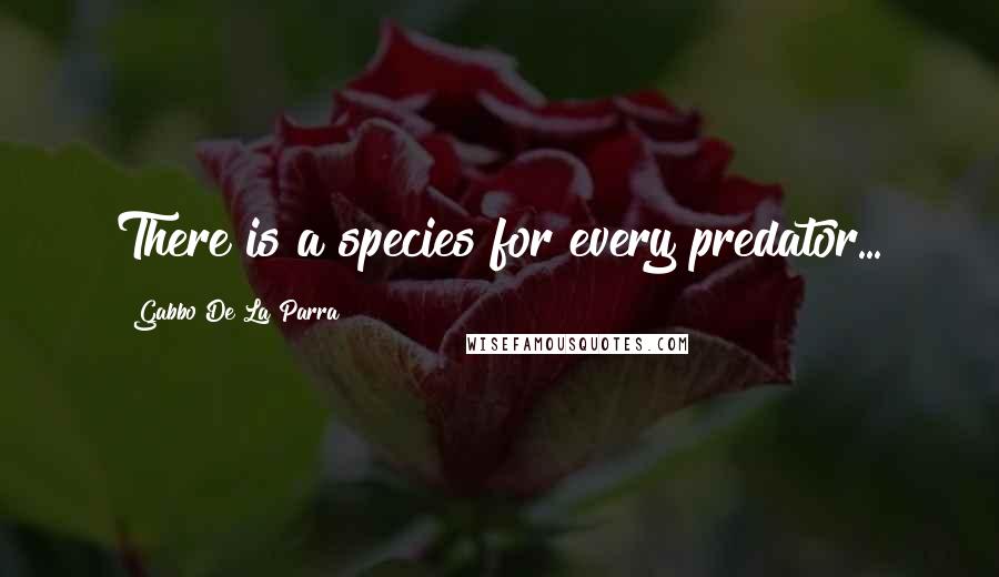 Gabbo De La Parra Quotes: There is a species for every predator...