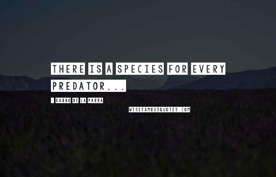 Gabbo De La Parra Quotes: There is a species for every predator...