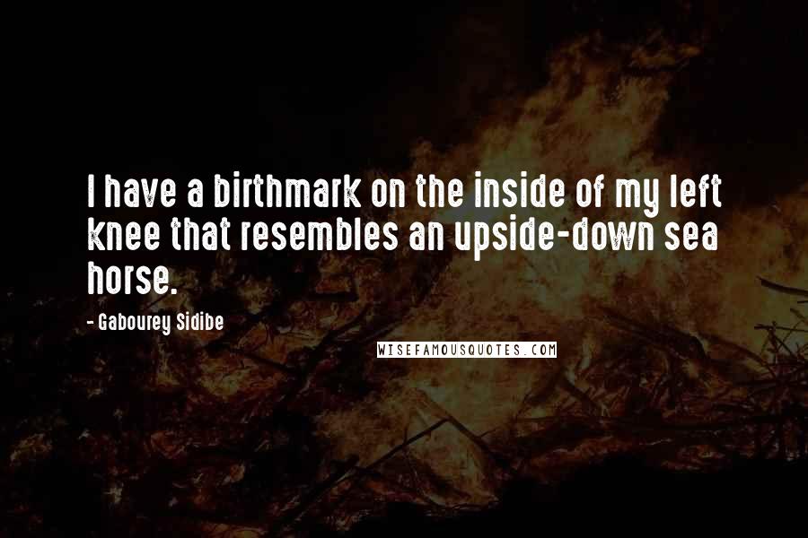 Gabourey Sidibe Quotes: I have a birthmark on the inside of my left knee that resembles an upside-down sea horse.