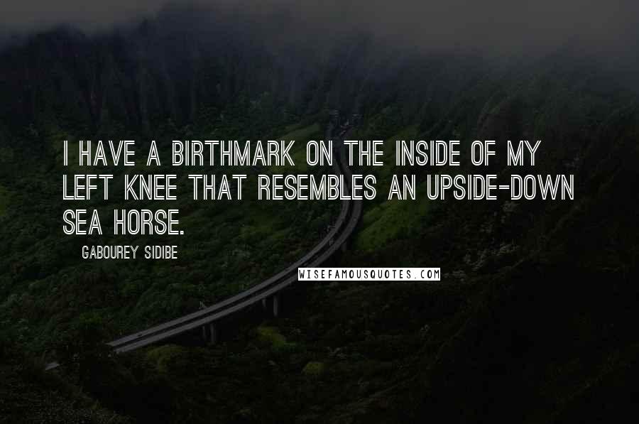 Gabourey Sidibe Quotes: I have a birthmark on the inside of my left knee that resembles an upside-down sea horse.