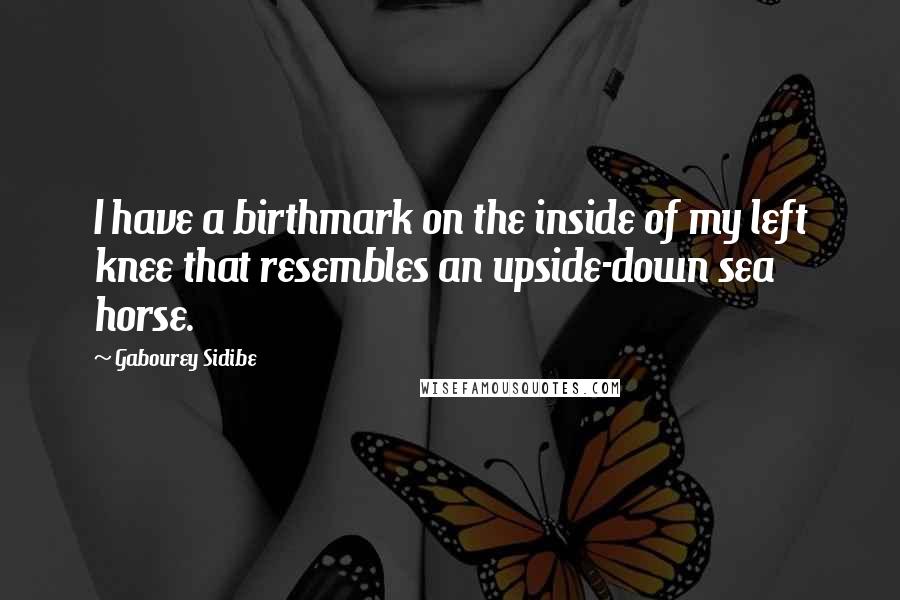 Gabourey Sidibe Quotes: I have a birthmark on the inside of my left knee that resembles an upside-down sea horse.