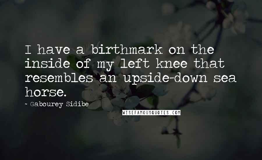 Gabourey Sidibe Quotes: I have a birthmark on the inside of my left knee that resembles an upside-down sea horse.