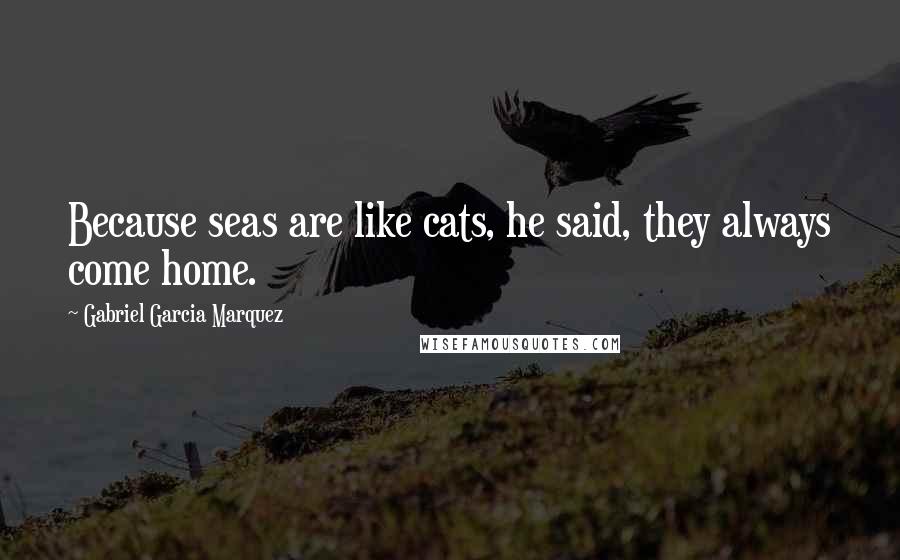 Gabriel Garcia Marquez Quotes: Because seas are like cats, he said, they always come home.