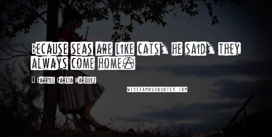 Gabriel Garcia Marquez Quotes: Because seas are like cats, he said, they always come home.