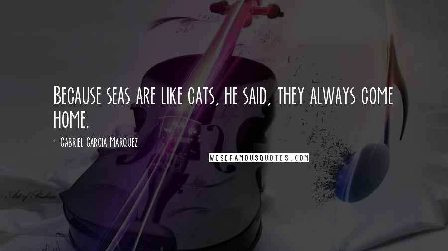 Gabriel Garcia Marquez Quotes: Because seas are like cats, he said, they always come home.