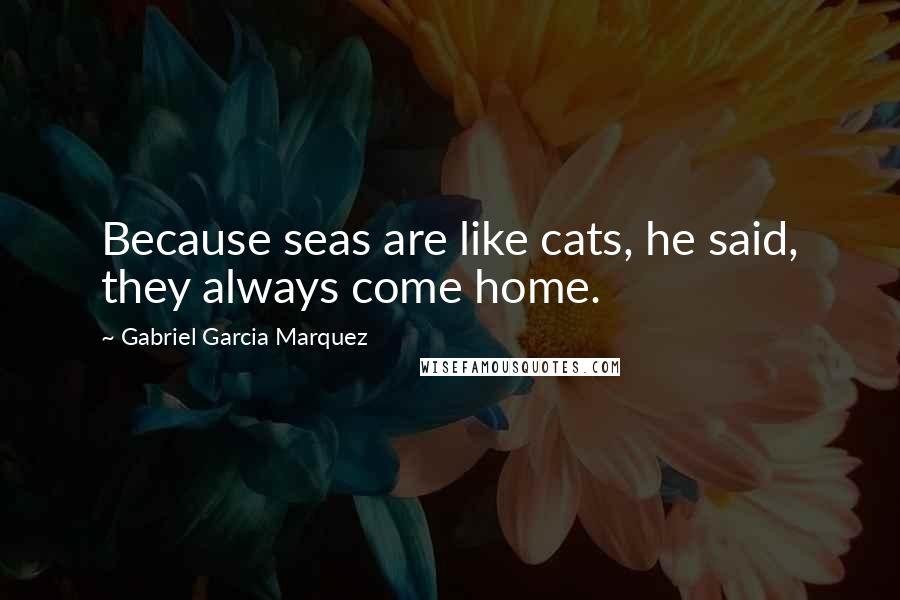 Gabriel Garcia Marquez Quotes: Because seas are like cats, he said, they always come home.
