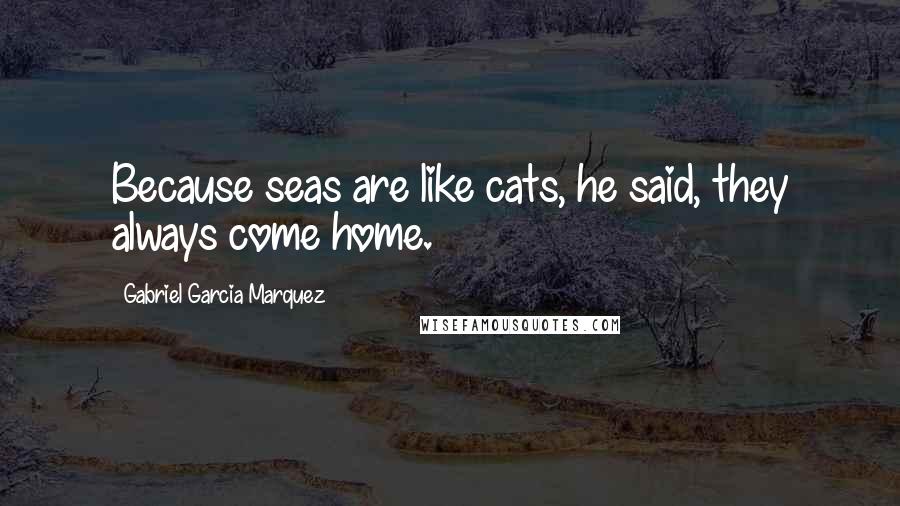 Gabriel Garcia Marquez Quotes: Because seas are like cats, he said, they always come home.