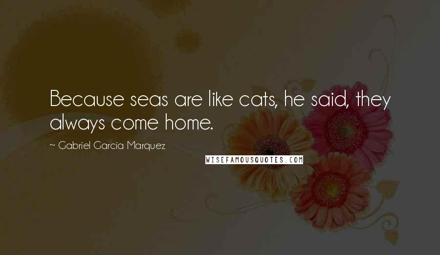 Gabriel Garcia Marquez Quotes: Because seas are like cats, he said, they always come home.