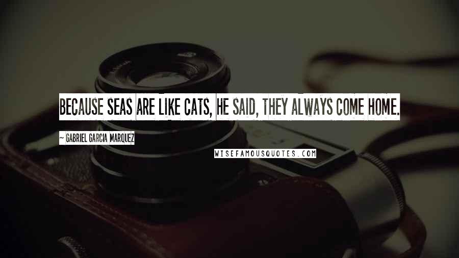 Gabriel Garcia Marquez Quotes: Because seas are like cats, he said, they always come home.