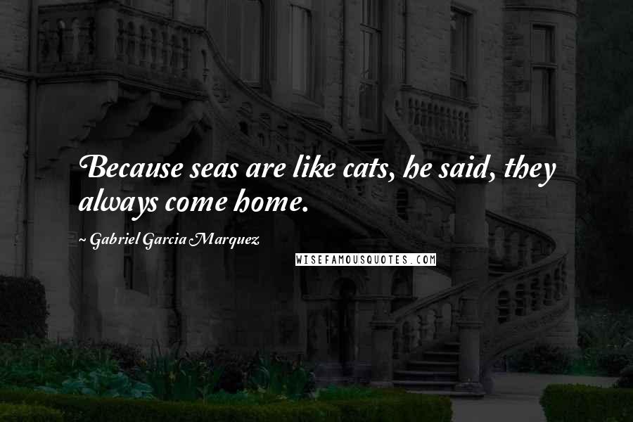 Gabriel Garcia Marquez Quotes: Because seas are like cats, he said, they always come home.