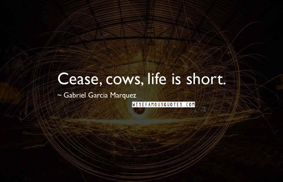 Gabriel Garcia Marquez Quotes: Cease, cows, life is short.