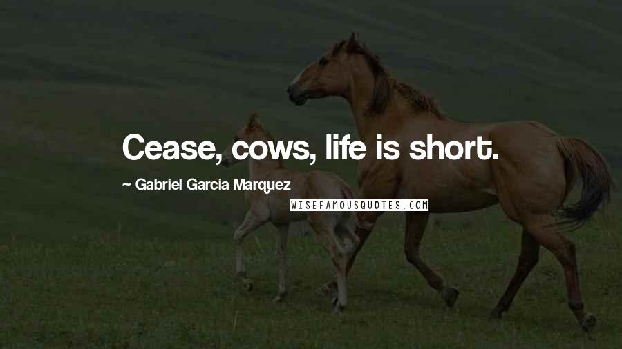 Gabriel Garcia Marquez Quotes: Cease, cows, life is short.
