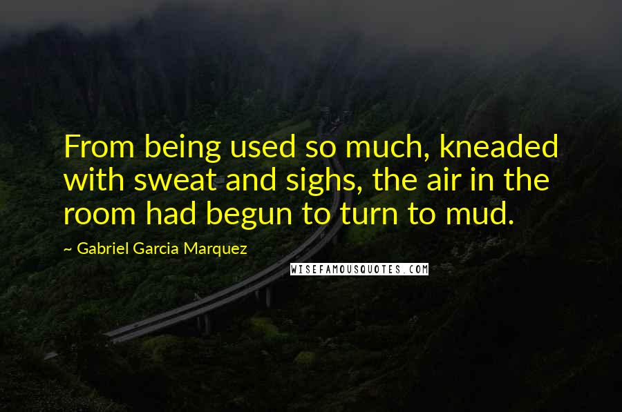 Gabriel Garcia Marquez Quotes: From being used so much, kneaded with sweat and sighs, the air in the room had begun to turn to mud.