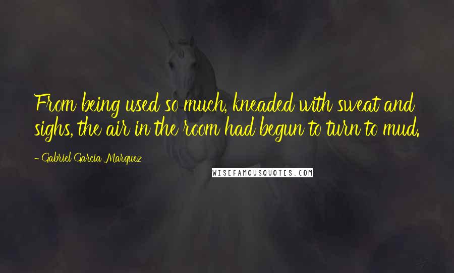 Gabriel Garcia Marquez Quotes: From being used so much, kneaded with sweat and sighs, the air in the room had begun to turn to mud.