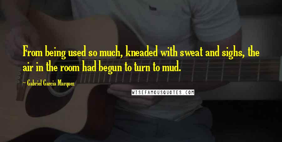 Gabriel Garcia Marquez Quotes: From being used so much, kneaded with sweat and sighs, the air in the room had begun to turn to mud.