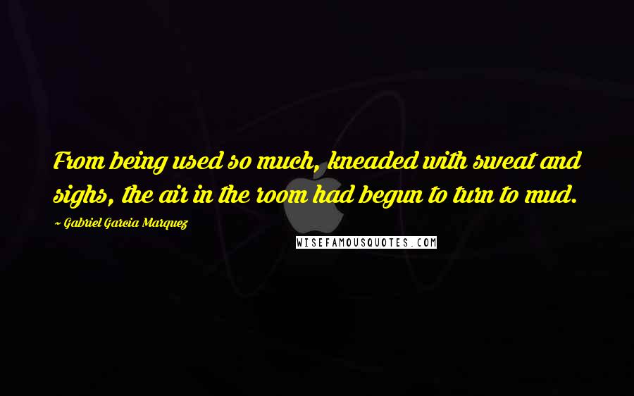 Gabriel Garcia Marquez Quotes: From being used so much, kneaded with sweat and sighs, the air in the room had begun to turn to mud.