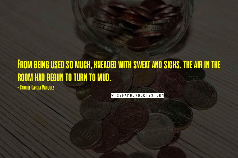 Gabriel Garcia Marquez Quotes: From being used so much, kneaded with sweat and sighs, the air in the room had begun to turn to mud.