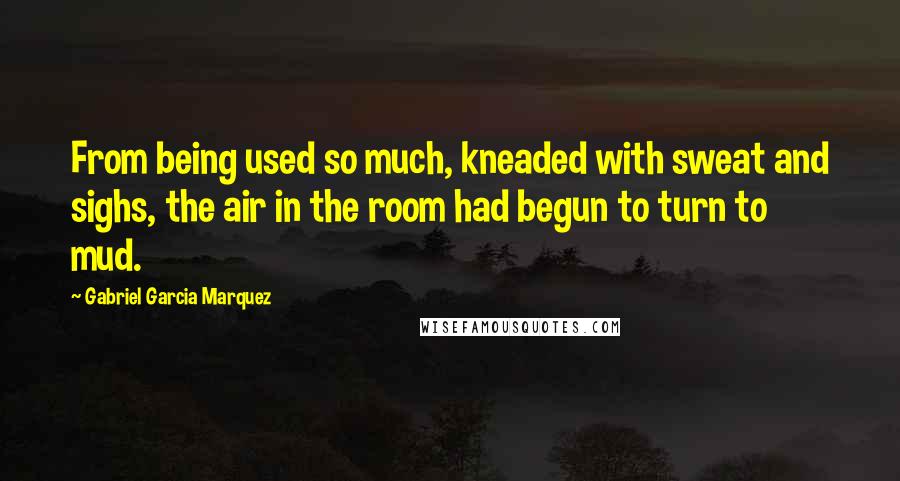 Gabriel Garcia Marquez Quotes: From being used so much, kneaded with sweat and sighs, the air in the room had begun to turn to mud.