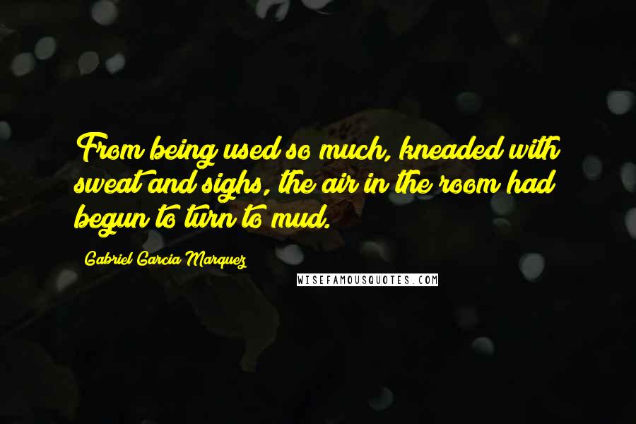 Gabriel Garcia Marquez Quotes: From being used so much, kneaded with sweat and sighs, the air in the room had begun to turn to mud.