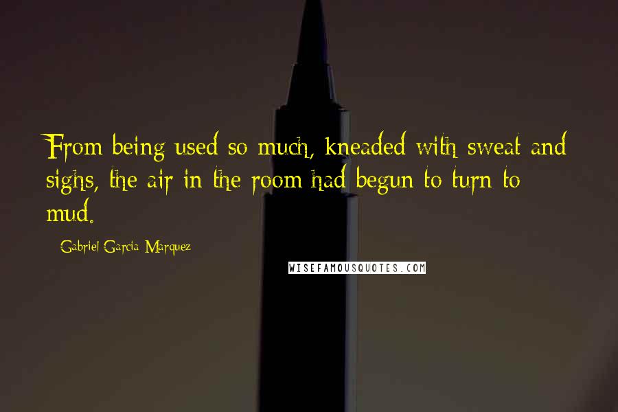 Gabriel Garcia Marquez Quotes: From being used so much, kneaded with sweat and sighs, the air in the room had begun to turn to mud.