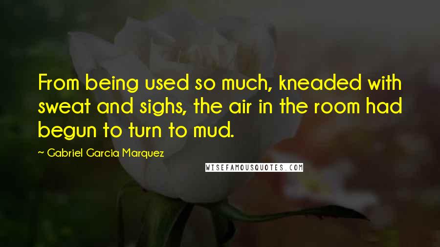 Gabriel Garcia Marquez Quotes: From being used so much, kneaded with sweat and sighs, the air in the room had begun to turn to mud.