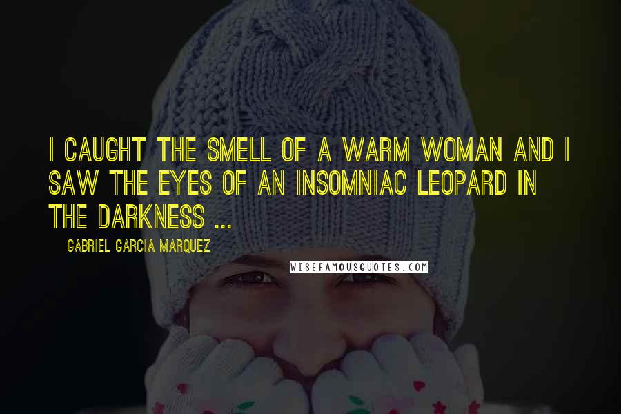 Gabriel Garcia Marquez Quotes: I caught the smell of a warm woman and I saw the eyes of an insomniac leopard in the darkness ...