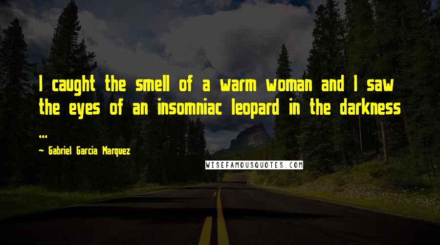 Gabriel Garcia Marquez Quotes: I caught the smell of a warm woman and I saw the eyes of an insomniac leopard in the darkness ...