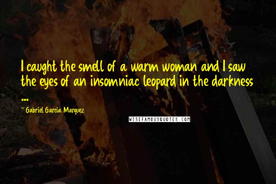 Gabriel Garcia Marquez Quotes: I caught the smell of a warm woman and I saw the eyes of an insomniac leopard in the darkness ...