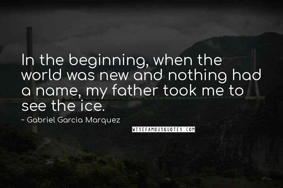 Gabriel Garcia Marquez Quotes: In the beginning, when the world was new and nothing had a name, my father took me to see the ice.